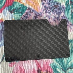 REGC Carbon Fiber Wallet, Metal Money Clip, RFID Blocking Minimalist